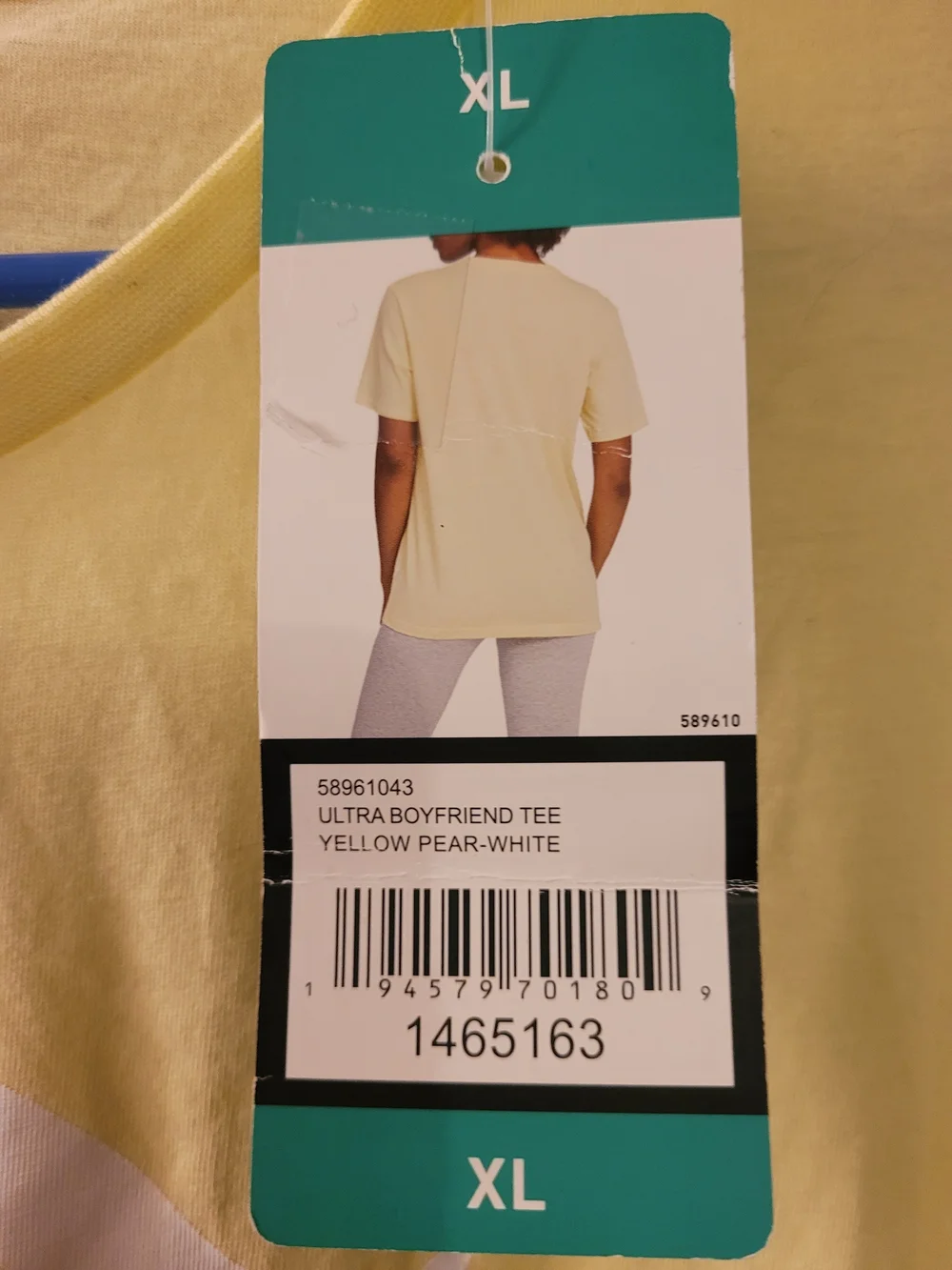 Puma Women's Light Yellow Crewneck Tee with White Logo - Picture 2 of 4